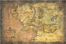 Plagát The Lord Of The Rings Pán prstenů: Map Of Middle Earth (61 x 91,5 cm)