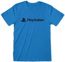 Unisex tričko Playstation: Black Logo (M) modrá bavlna