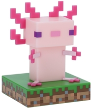 Dekoratívna svietiaca plastová figúrka Minecraft: Axolotl (výška 10 cm)