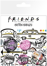 Placka Friends Přátelé: Doodle set 6 placek (průměr 25 mm a 32 mm)