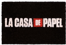 Rohožka La casa de papel Papírový dům: Logo (60 x 40 cm) černá