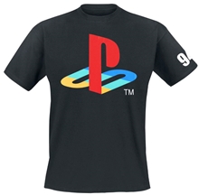 Pánské tričko Playstation: Barevné klasické logo (XL) černá bavlna