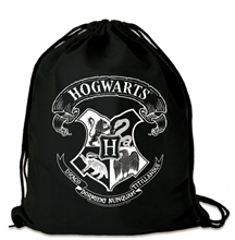 Gym bag pytlík - vak se šňůrkami Harry Potter: Erb Bradavic - Hogwarts Crest (36 x 44 cm) čierna