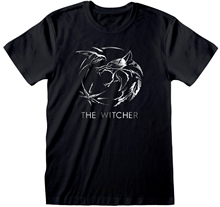 Pánské tričko The Witcher Zaklínač: Silver Ink Logo (M) černá bavlna