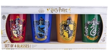 Harry Potter Hogwarts House Crest Glasses - Set of 4