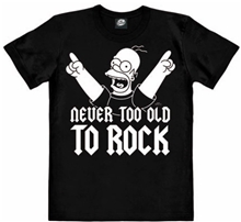 Pánske tričko The Simpsons: Homer - Never Too Old To Rock (M) černé