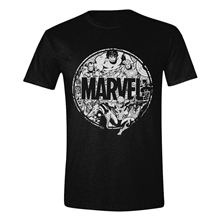 Pánské tričko Marvel: Character Circle (L) černá bavlna