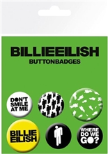 Placka Billie Eilish: Stickman Set 6 placek (průměr 2,5 cm 3,2 cm)