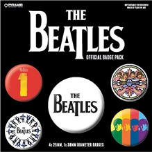 Set 5  placiek - odznaků The Beatles: Black (průměr 2,5 cm 3,8 cm)