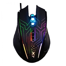 Herní myš A4Tech X87 - Oscar Neon, 2400DPI, optická, 8 tlačítek, drátová USB, neonové podsvícení, černá