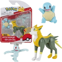 Figurky Pokémon - Battle Feature 3-Figure Pack: Squirtle, Boltund & Machop