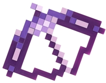 Plastová replika luku a šípu Minecraft: Fialový luk a šíp (40 x 29 x 2 cm)