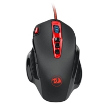 Redragon Myš HYDRA, laserová, 11tl., 1 kolečko, drátová (USB), černo-červená, 14400DPI, herní, podsvícená (PC)	