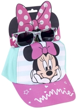 Detská čiapka so slnečnými okuliarmi Disney Minnie Mouse: Smile (obvod 53 cm) tyrkysový polyester