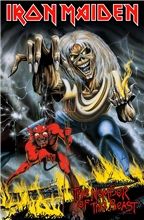 Textilní plakát - vlajka Iron Maiden: Number Of The Beast (70 x 106 cm)