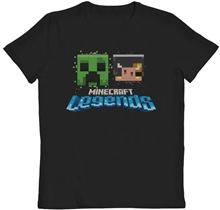 Detské tričko Minecraft: Legendy Creeper vs Piglin (6-7 rokov) čierna bavlna