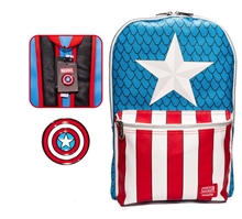 Batoh Loungefly Marvel Captain America s odznáčkem (45 cm)