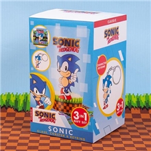 Darčeková súprava Sonic the Hedgehog - pohár, tácka a prívesok na kľúče
