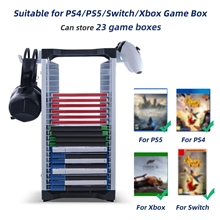 Organizér na hry DOBE Game Disc Storage Stand - Black & White (PS4/PS5/X1/XSX/SWITCH)