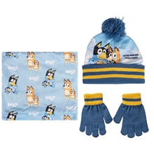 Detská zimná sada Bluey - čiapka, rukavice a nákrčník