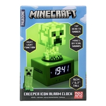 Budík s nočným svetlom Minecraft Creeper Icon Alarm Clock (16 cm)