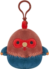 Squishmallows - 9 cm Clip On plyšák - hnedo modrý kohút