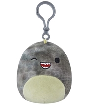 Squishmallows - 9 cm Clip On plyšák - Xander the žmurkajúci šedý T-Rex