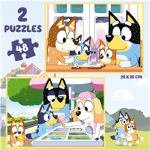 Puzzle v kufríku 2x48 - Bluey