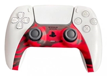 Piranha - červený maskáčový skin na ovladač (PS5)