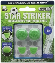 Gumičky na analógové páčky (2 ks) a gripy na trigger (2 ks) iMP Tech: Trigger Treadz - Star Striker - zelené (PS4)