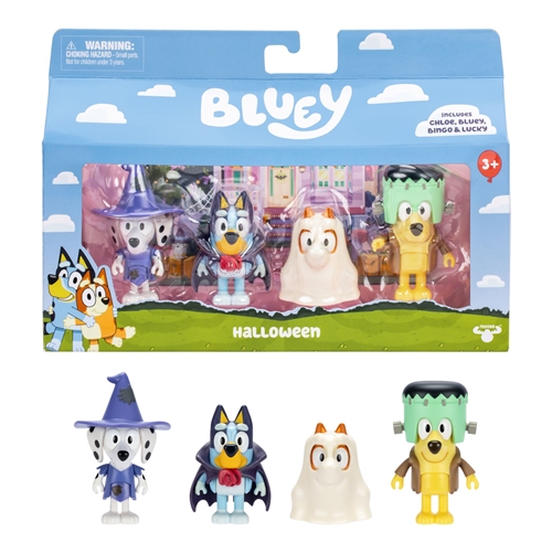 Figúrky Bluey 4-Pack - Halloween