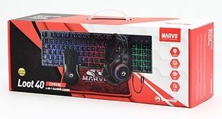 Marvo LOOT 40 herný set: klávesnica, myš, slúchadlá a podložka pod myš