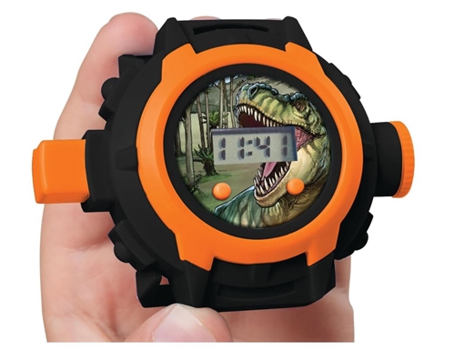 Hodinky s projekciou dinosaurov