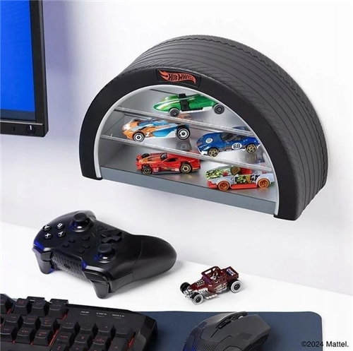 Lampička s poličkou Hot Wheels Desktop / Wall Tyre Display Case