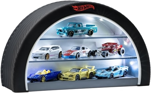 Lampička s poličkou Hot Wheels Desktop / Wall Tyre Display Case