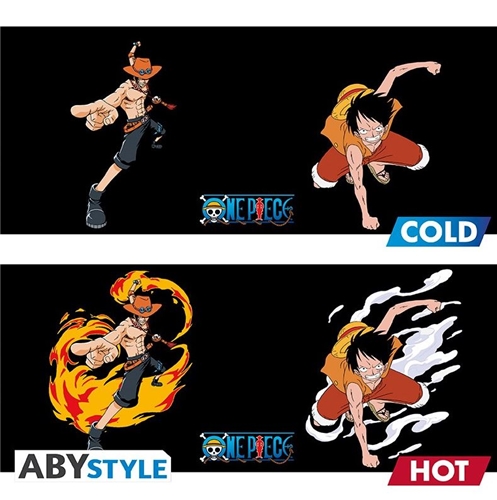 Hrnček One Piece - Luffy & Ace, meniteľný hrnček