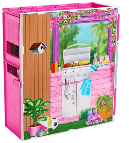 Barbie sada skladací prenosný letný domček Getaway + doplnky