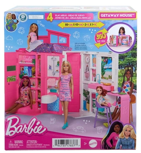 Barbie sada skladací prenosný letný domček Getaway + doplnky