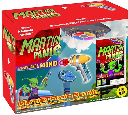 Balíček hry Martian Panic (Code in a Box) (SWITCH) a blasterové zbrane
