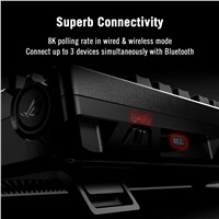 ASUS klávesnice ROG Azoth 96 HE, Mechanická, Bezdrátová, BT, RF 2.4GHz, CZ/SK, černá