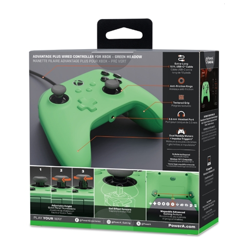 PowerA - Advantage Plus Wired Controller - Green Meadow (XSX, XSS, X1)