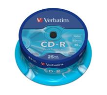 Média CD-R Verbatim 700MB/ 80min, 52x, Spindl, 25ks